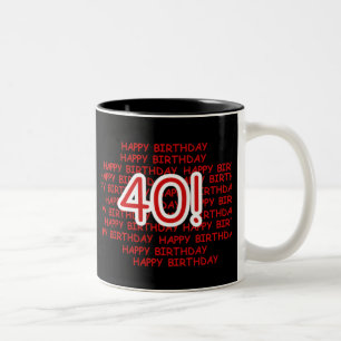 Glücklicher 40. Geburtstag Zweifarbige Tasse