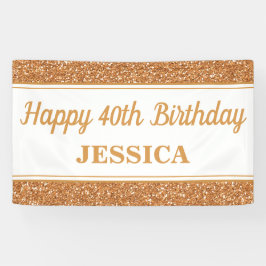 Glücklicher 40. Geburtstags-Gold-Glitzer Banner