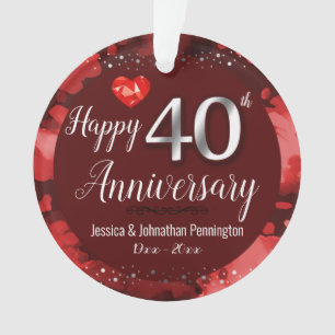Glücklicher 40. Hochzeitstag Ornament