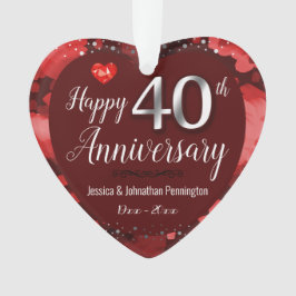 Glücklicher 40. Hochzeitstag Ornament