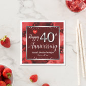 Glücklicher 40. Hochzeitstag Serviette (Beispiel)