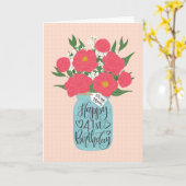 Glücklicher 41. Geburtstag Mama mit Mason Jar der Karte (Gelbe Blume)