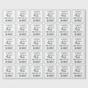 GLÜCKLICHER 42. GEBURTSTAG; Art-Déco-Stil; Individ Geschenkpapier