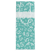 Glücklicher 45. Geburtstag Zahlenmuster Aquamarin/ Geschenktüte Für Weinflaschen (Rückseite)