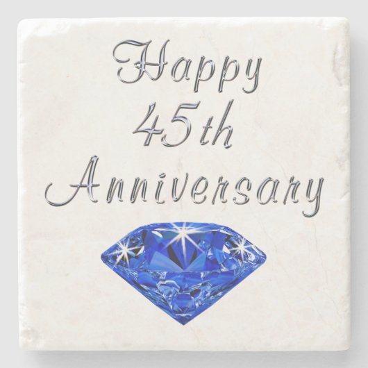 Glücklicher 45-jähriger Saphire-Untersetzer Steinuntersetzer (Vorderseite)