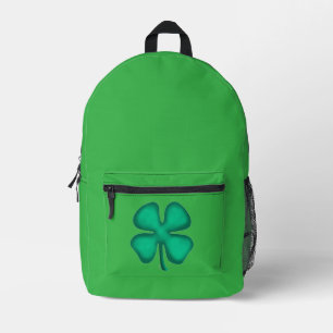 Glücklicher 4-Blatt-Irischer-Klee-grüner-Rucksack Bedruckter Rucksack