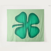 Glücklicher 4-Blatt-Irland-Klee-grüner Wandteppich (Vorderseite (Horizontal))