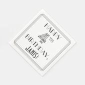 GLÜCKLICHER 4. GEBURTSTAG; Art-Déco-Stil; Individu Serviette (Ecke)