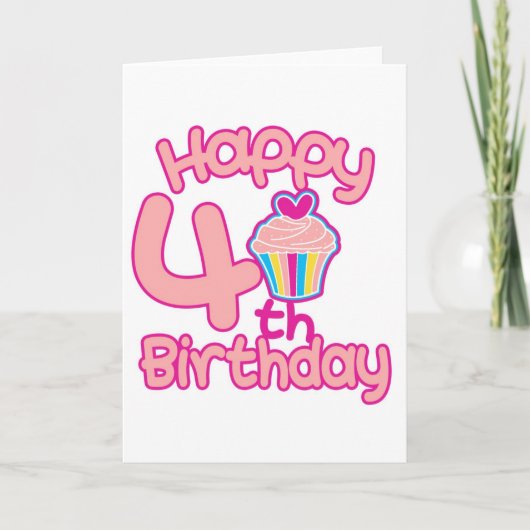 Glücklicher 4. Geburtstag! Karte (Vorderseite)