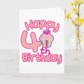 Glücklicher 4. Geburtstag! Karte (Gelbe Blume)