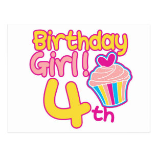4 Geburtstag Der Mädchen Karten Zazzle.de