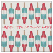 Glücklicher 4. Juli Ameriana Rocket Pop Popsicles Stoff (Nahaufnahme)