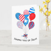 Glücklicher 4. Juli Aquarellballons Karte (Gelbe Blume)