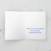 Glücklicher 4. Juli Aquarellkuchen Karte (Innenseite)