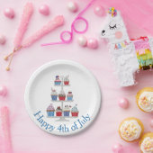 Glücklicher 4. Juli Aquarellkuchen Pappteller (Party)