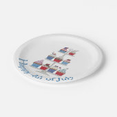 Glücklicher 4. Juli Aquarellkuchen Pappteller (Schrägansicht)