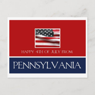 glücklicher 4. Juli aus Pennsylvania Postkarte