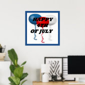 "GLÜCKLICHER 4. JULI" BALLOONS POSTER (Heimbüro)