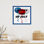 "GLÜCKLICHER 4. JULI" BALLOONS POSTER (Küche)
