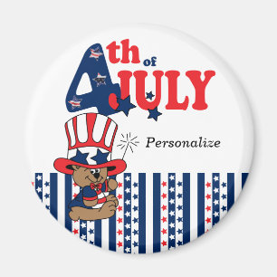 Glücklicher 4. Juli-Bär Magnet