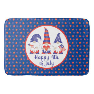 Glücklicher 4. Juli Gnomes Red White Blue Badematte