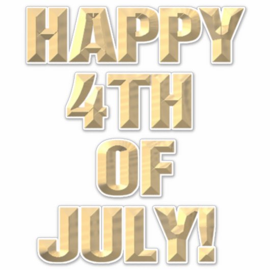 Glücklicher 4. Juli Konturaufkleber Aufkleber (Vorderseite)