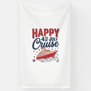 Glücklicher 4. Juli Kreuzfahrt Vintage Patriotisch Banner