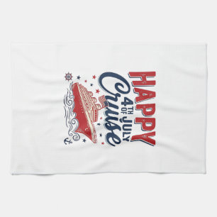 Glücklicher 4. Juli Kreuzfahrt Vintage Patriotisch Geschirrtuch