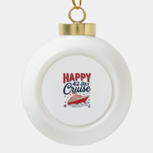 Glücklicher 4. Juli Kreuzfahrt Vintage Patriotisch Keramik Kugel-Ornament