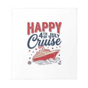 Glücklicher 4. Juli Kreuzfahrt Vintage Patriotisch Notizblock