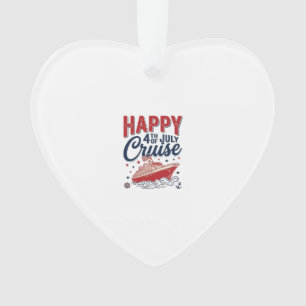 Glücklicher 4. Juli Kreuzfahrt Vintage Patriotisch Ornament