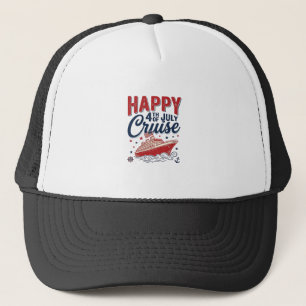 Glücklicher 4. Juli Kreuzfahrt Vintage Patriotisch Truckerkappe