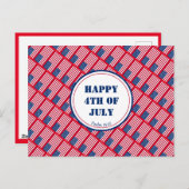 GLÜCKLICHER 4. JULI Patriotische Amerikanische Una Postkarte (Vorne/Hinten)