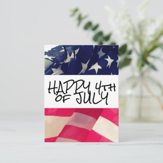 GLÜCKLICHER 4. JULI POSTKARTE (Stehend Vorderseite)