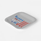 Glücklicher 4. Juli Shimmer Word Art Pappteller (Gewinkelt)