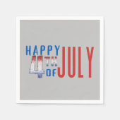 Glücklicher 4. Juli Shimmer Word Art Serviette (Vorderseite)