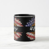 Glücklicher 4. Juli Sonnenblume T - Shirt der Frau Tasse (Zentrum)