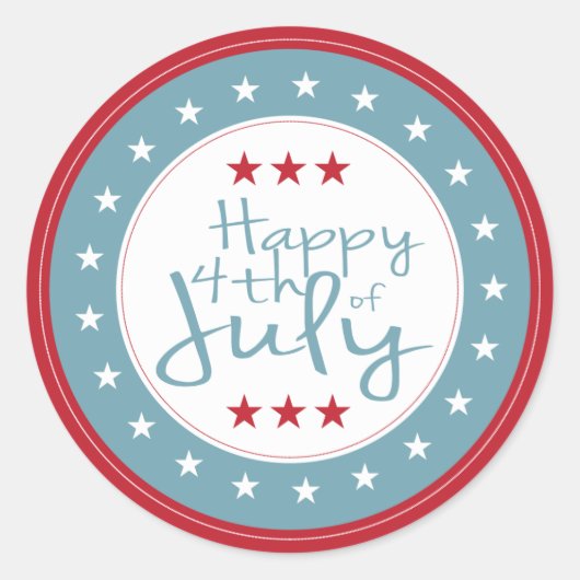 Glücklicher 4. Juli Stars Stickers (Vorderseite)