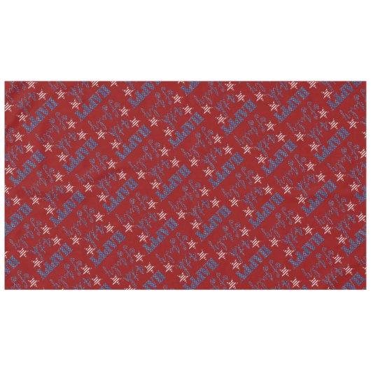 Glücklicher 4. Juli US Flagge Text Patriotic Tischdecke (Vorderseite (Horizontal))