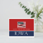 glücklicher 4. Juli von Iowa Postkarte (Stehend Vorderseite)