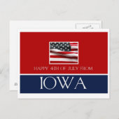 glücklicher 4. Juli von Iowa Postkarte (Vorne/Hinten)
