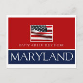 glücklicher 4. Juli von Maryland Postkarte (Vorderseite)
