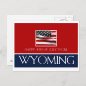 glücklicher 4. Juli von Wyoming Postkarte (Vorne/Hinten)