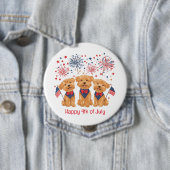 Glücklicher 4. Juli Yorkie Hunde Button (Beispiel)