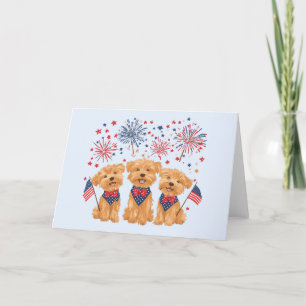 Glücklicher 4. Juli Yorkie Hunde Feiertagskarte