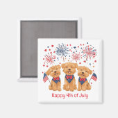Glücklicher 4. Juli Yorkie Hunde Magnet (Vorderseite/Rückseite)