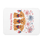 Glücklicher 4. Juli Yorkie Hunde Magnet (Horizontal)