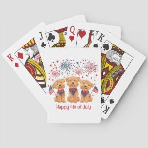 Glücklicher 4. Juli Yorkie Hunde Spielkarten