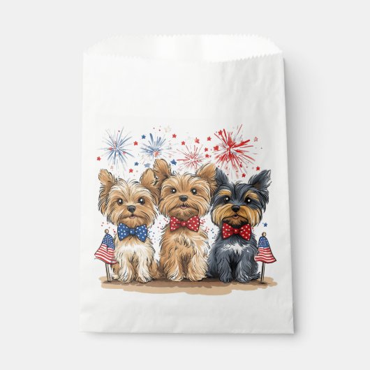 Glücklicher 4. Juli Yorkshire Terrier Dogs Geschenktütchen (Vorderseite)