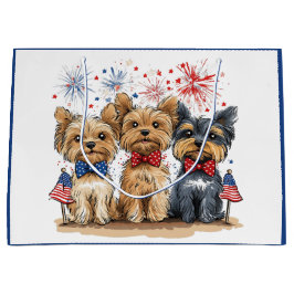 Glücklicher 4. Juli Yorkshire Terrier Dogs Große Geschenktüte